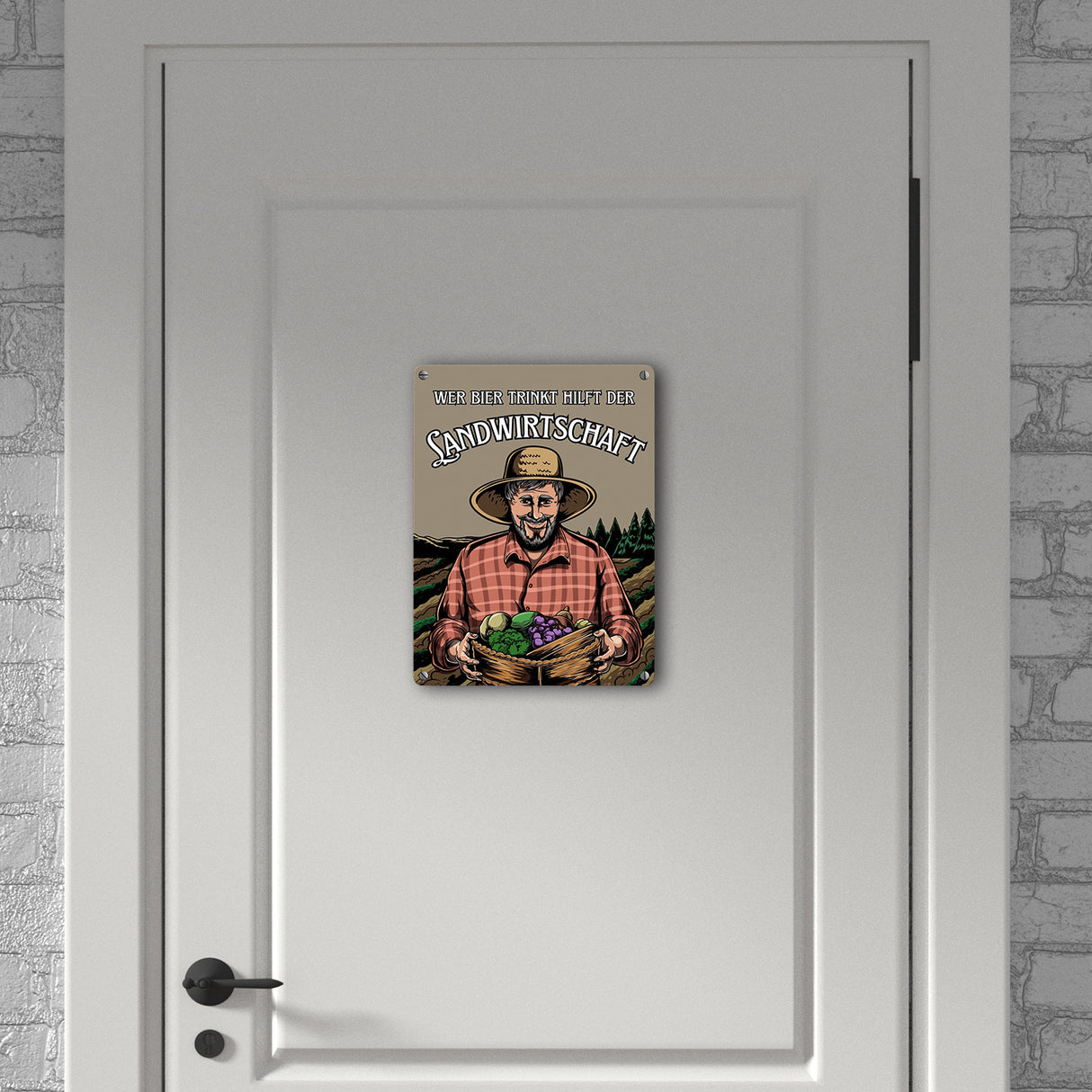 Wer Bier trinkt hilft der Landwirtschaft Metallschild in 15x20 cm