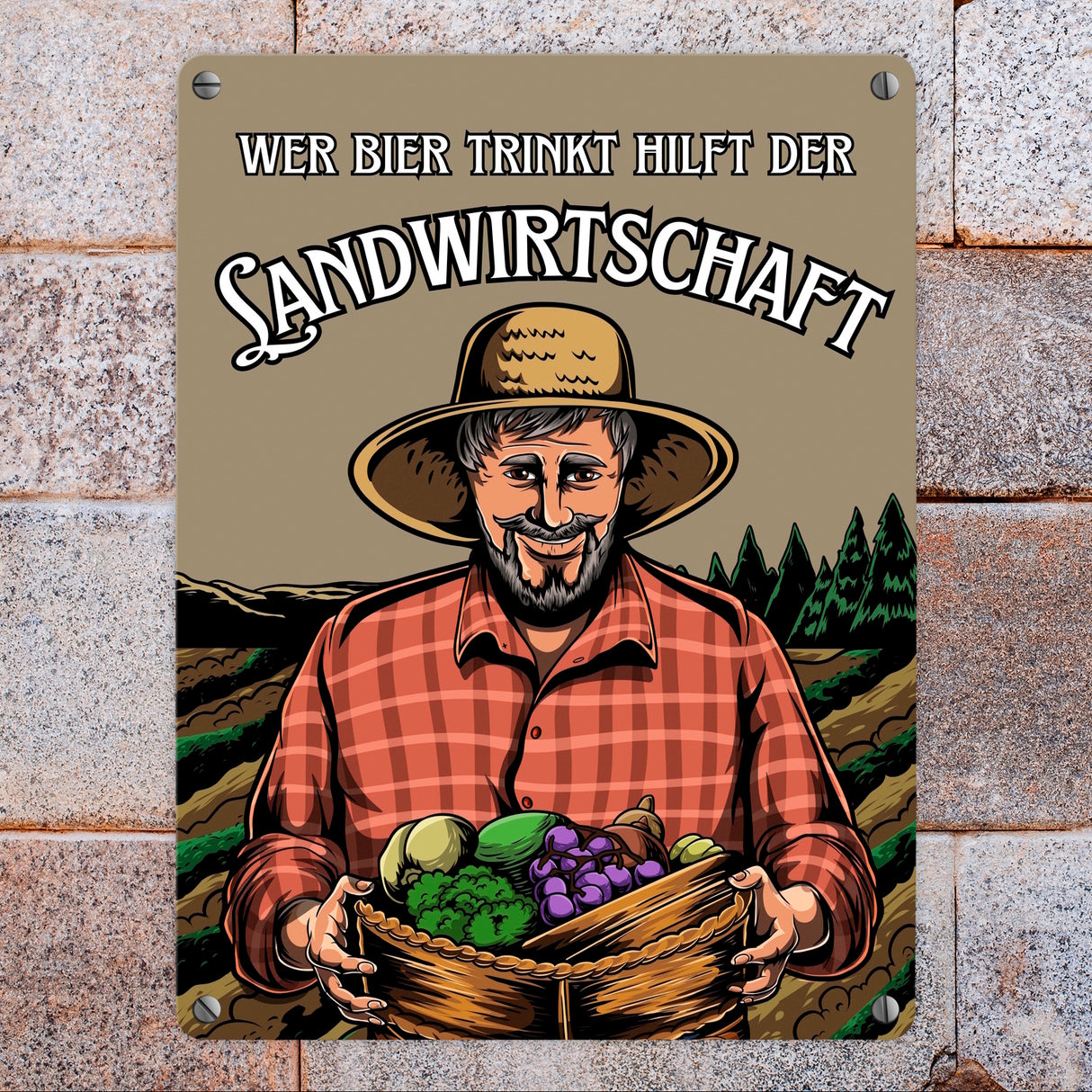 Wer Bier trinkt hilft der Landwirtschaft Metallschild in 15x20 cm
