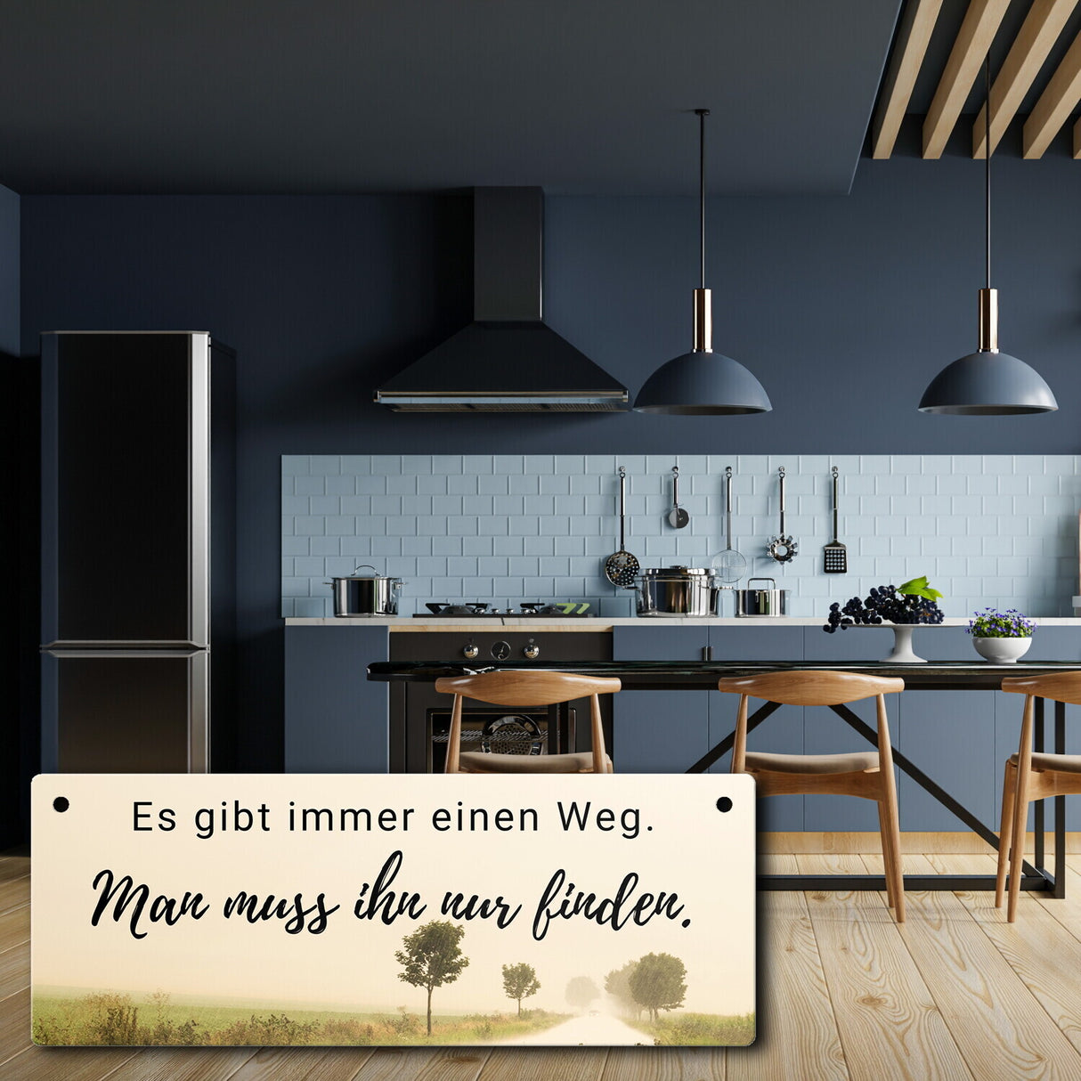Es gibt immer einen Weg Metallschild mit Spruch Man muss ihn nur finden