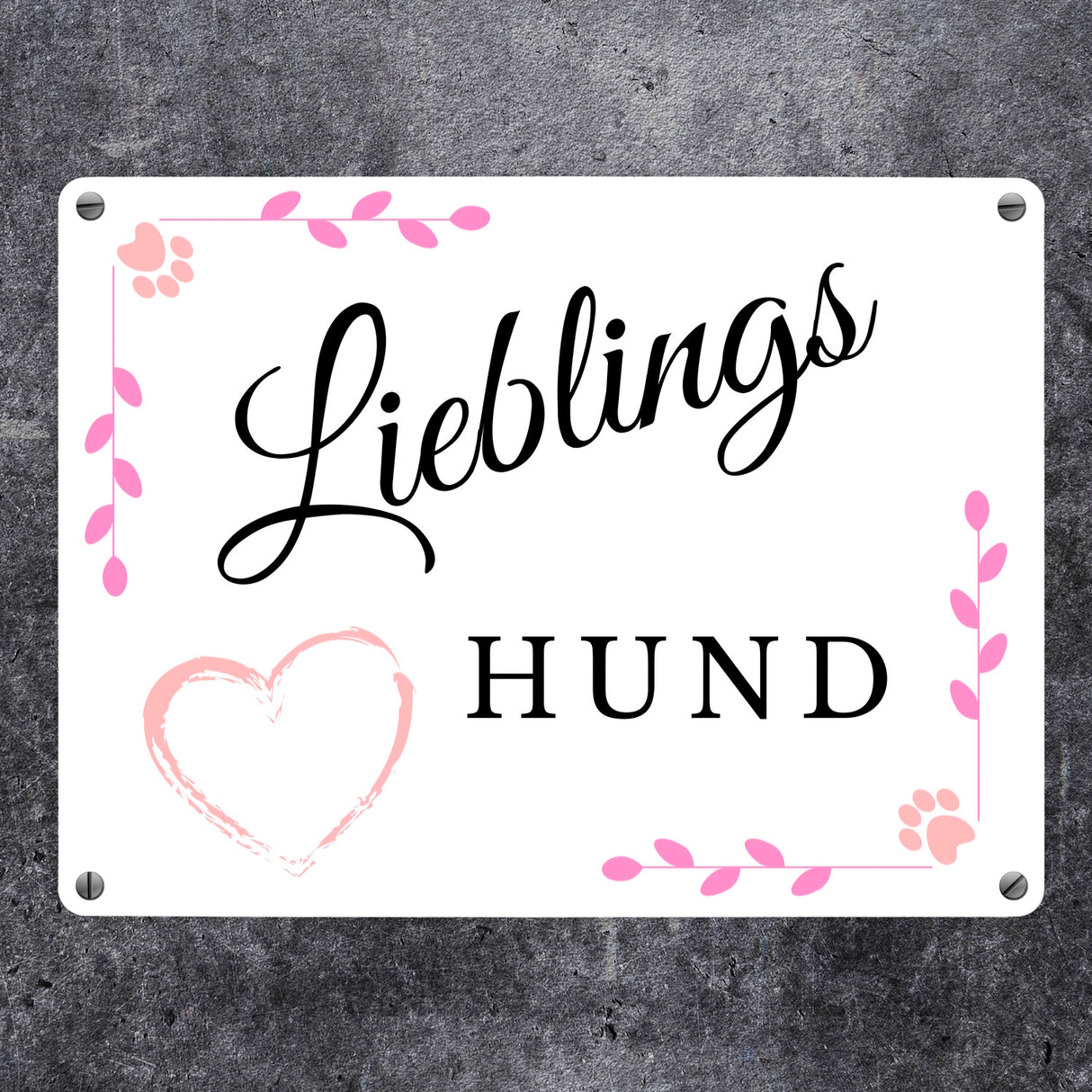 Lieblings Hund Metallschild in 15x20 cm für die Hundehütte