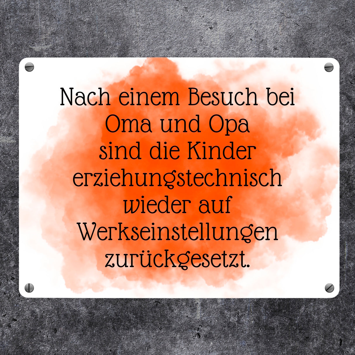 Lustiges Metallschild in 15x20 cm für Großeltern mit Spruch