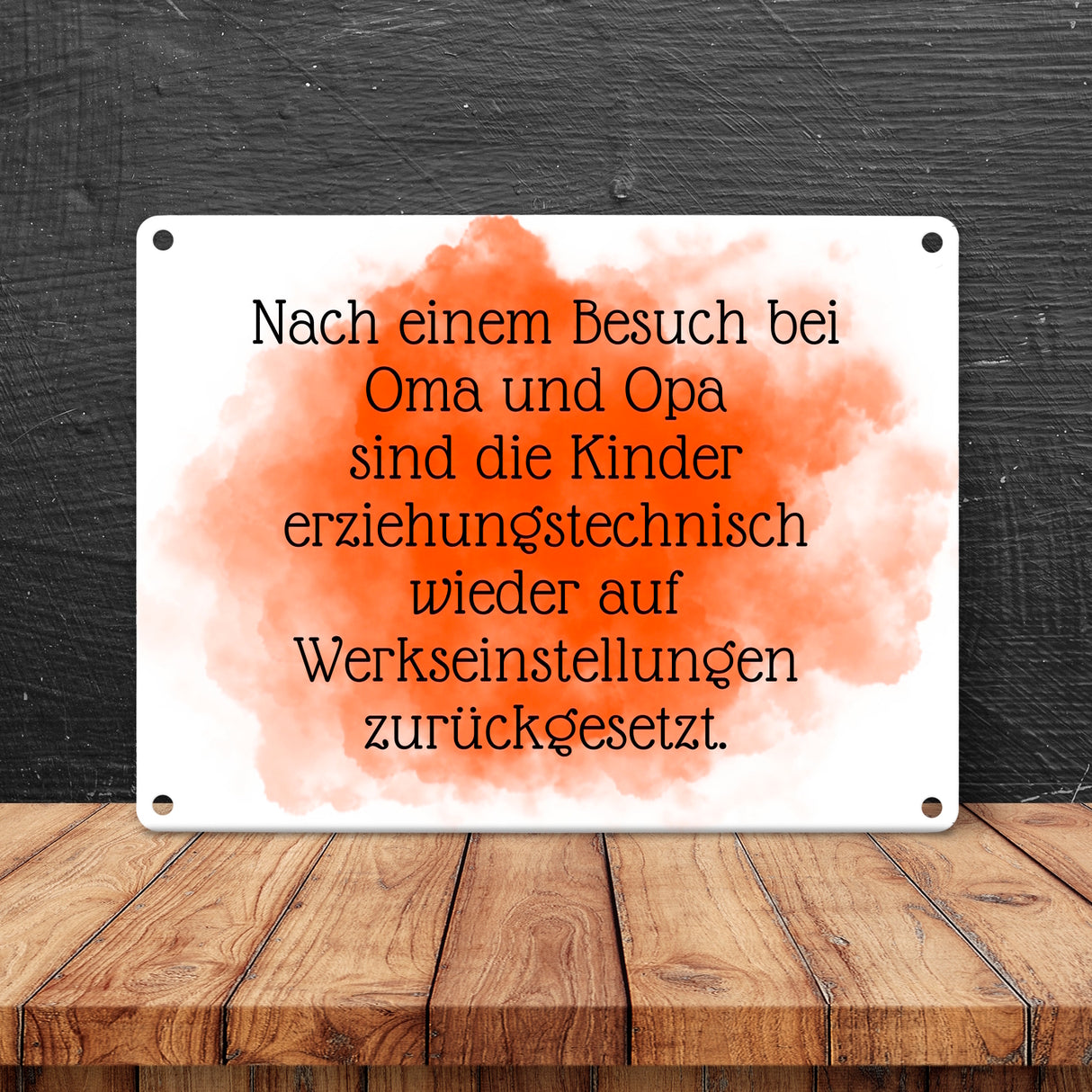Lustiges Metallschild in 15x20 cm für Großeltern mit Spruch