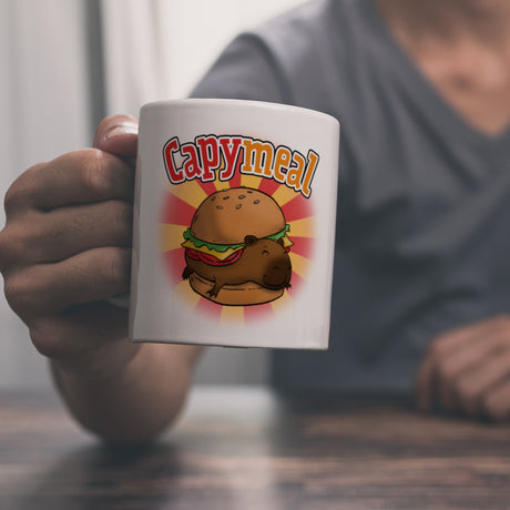 Capymeal Kaffeebecher mit Capybara Motiv für Fastfood Junkies