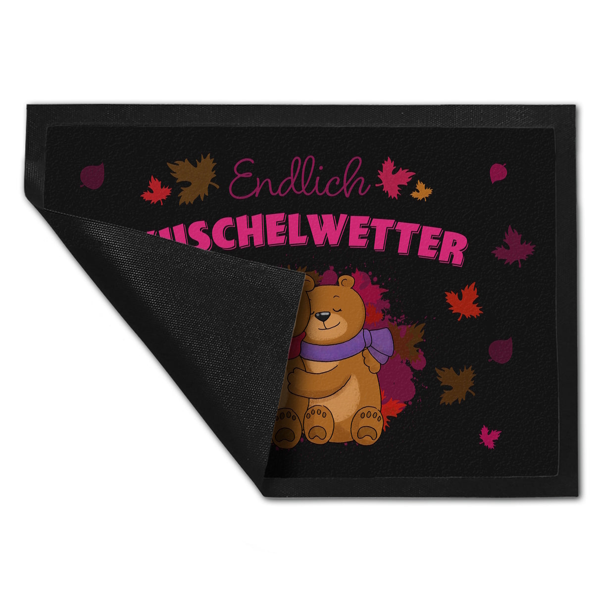 Endlich Kuschelwetter herbstliche Fußmatte in 35x50 cm mit Bärenpaar