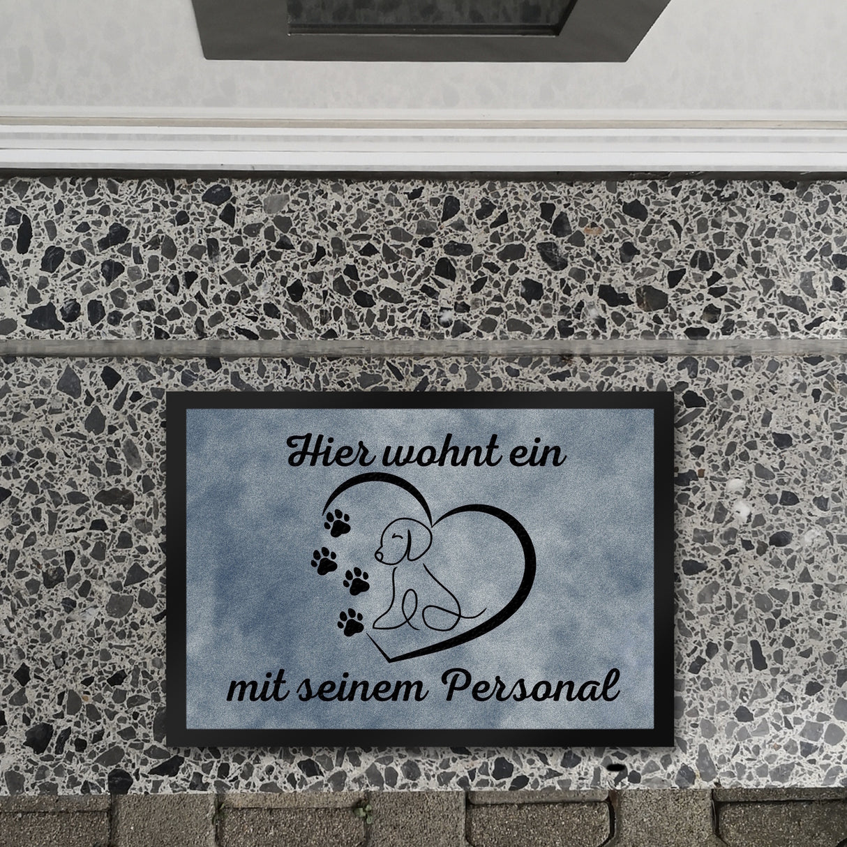 Fußmatte in 35x50 cm - Hier wohnt ein Hund mit seinem Personal