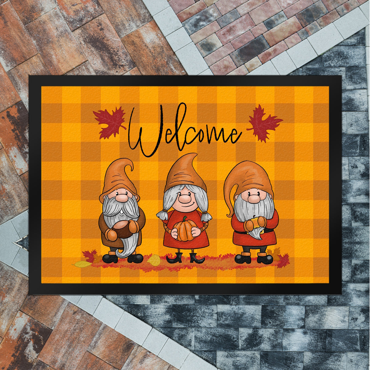 Welcome Wichtel Fußmatte in 35x50 cm in herbstlichen Farben