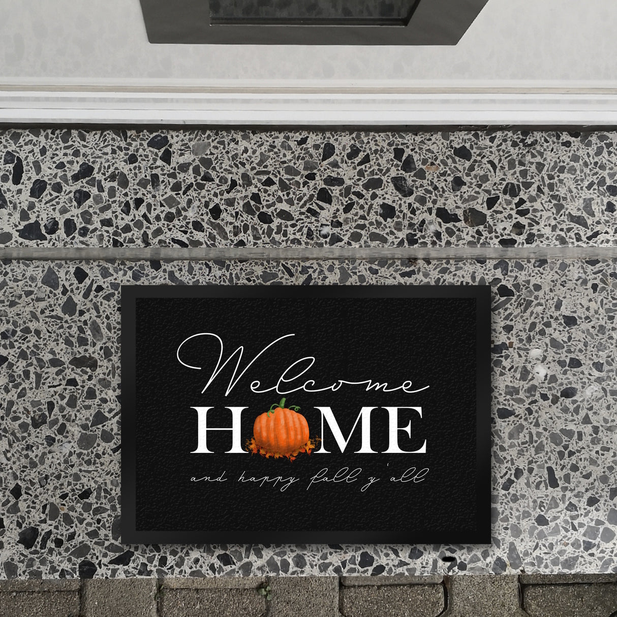 Welcome home Kürbis Fußmatte in 35x50 cm mit Spruch - and happy fall y'all