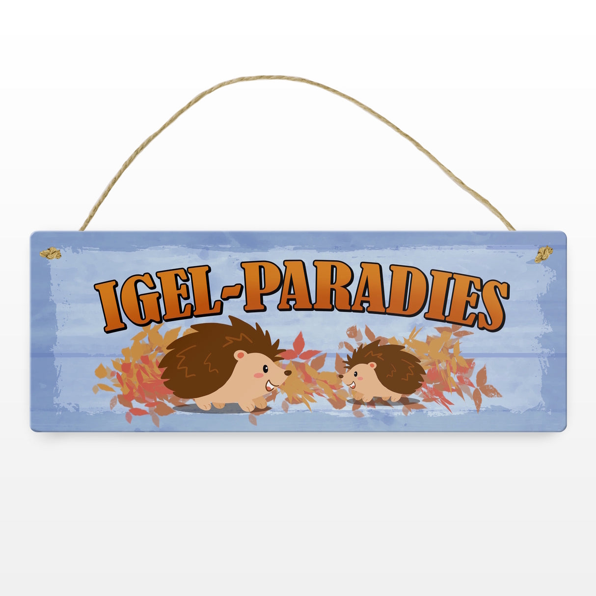 Igel-Paradies Metallschild mit herbstlichem Motiv
