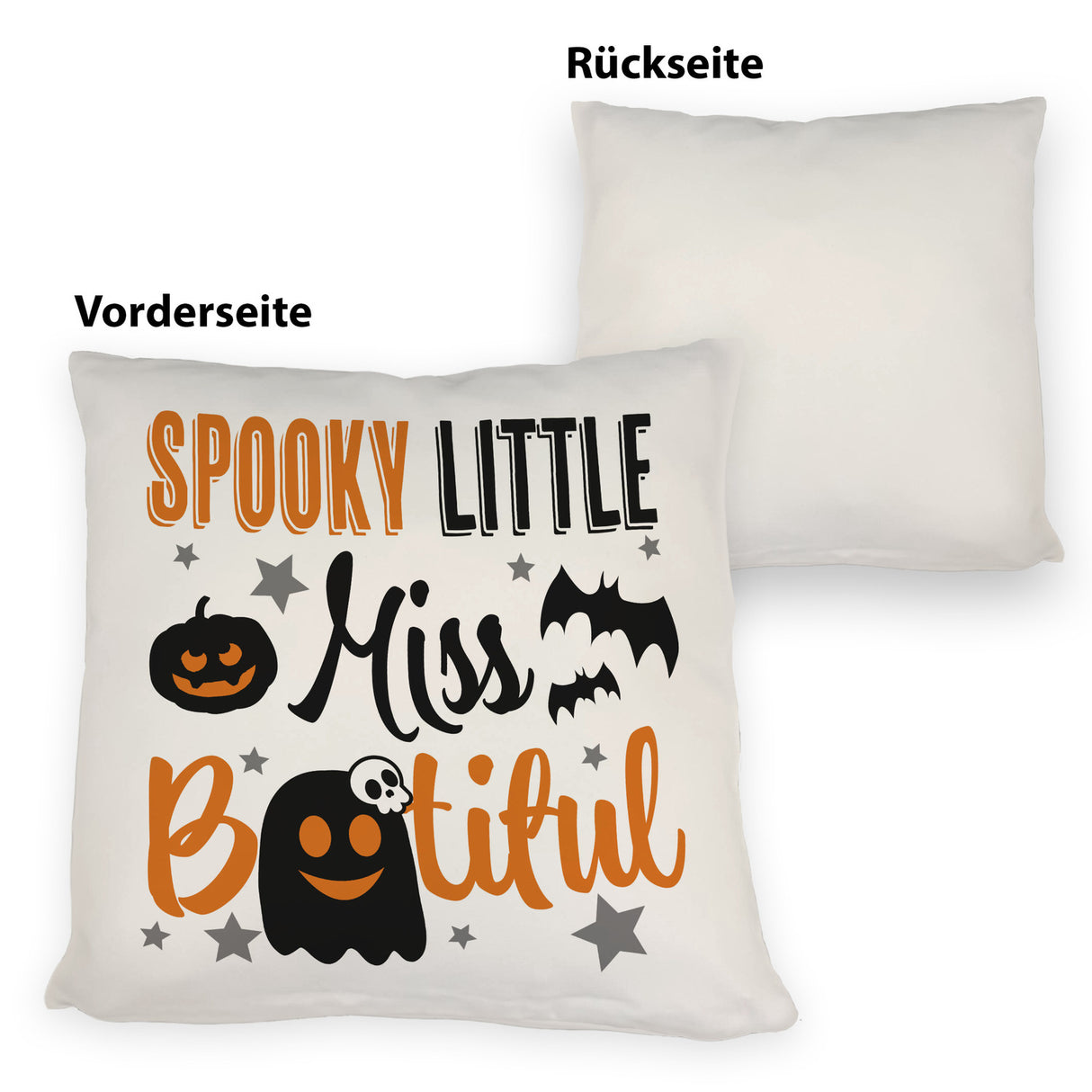 Geister Kissen mit Spruch - Spooky little Miss Bootiful