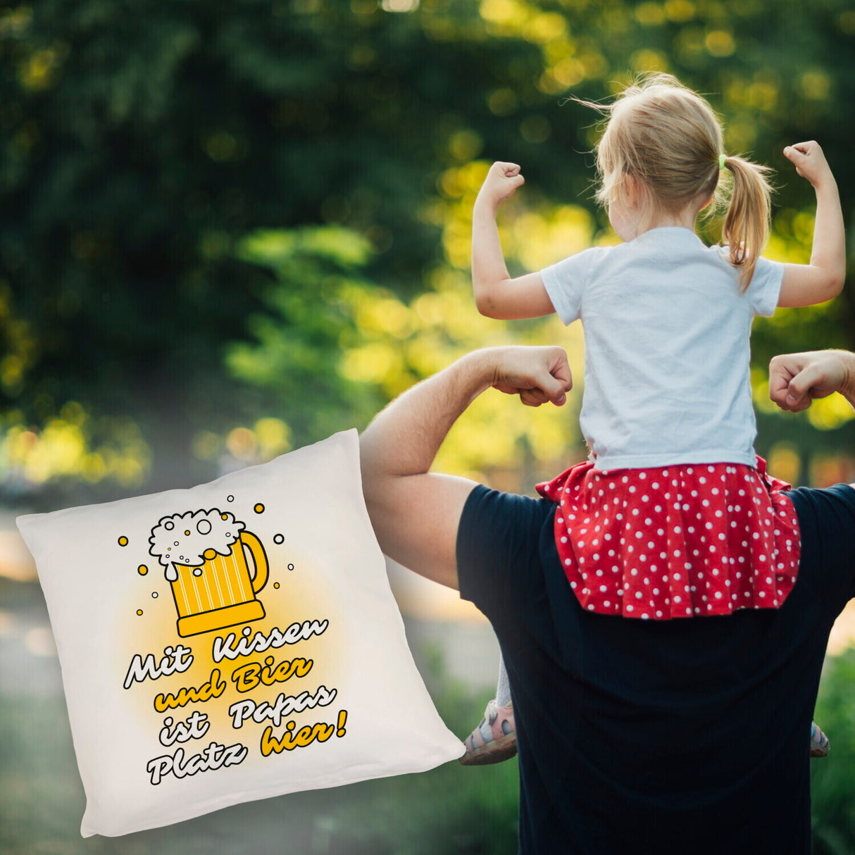 Stammplatz Bier Kissen für Väter zum Vatertag mit Spruch