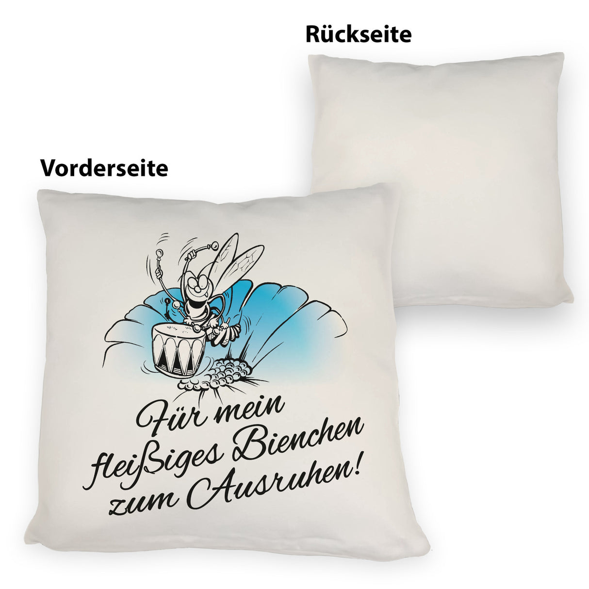 Kissen mit Bienen Motiv mit Spruch mein fleißiges Bienchen