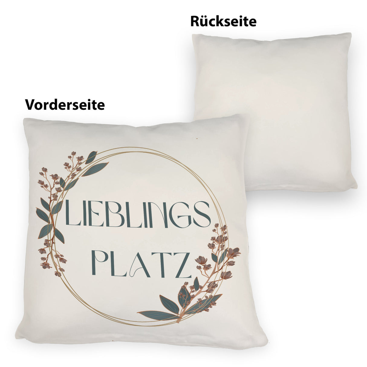 Lieblingsplatz Kissen mit Blumen Motiv für Freunde zum Geburtstag