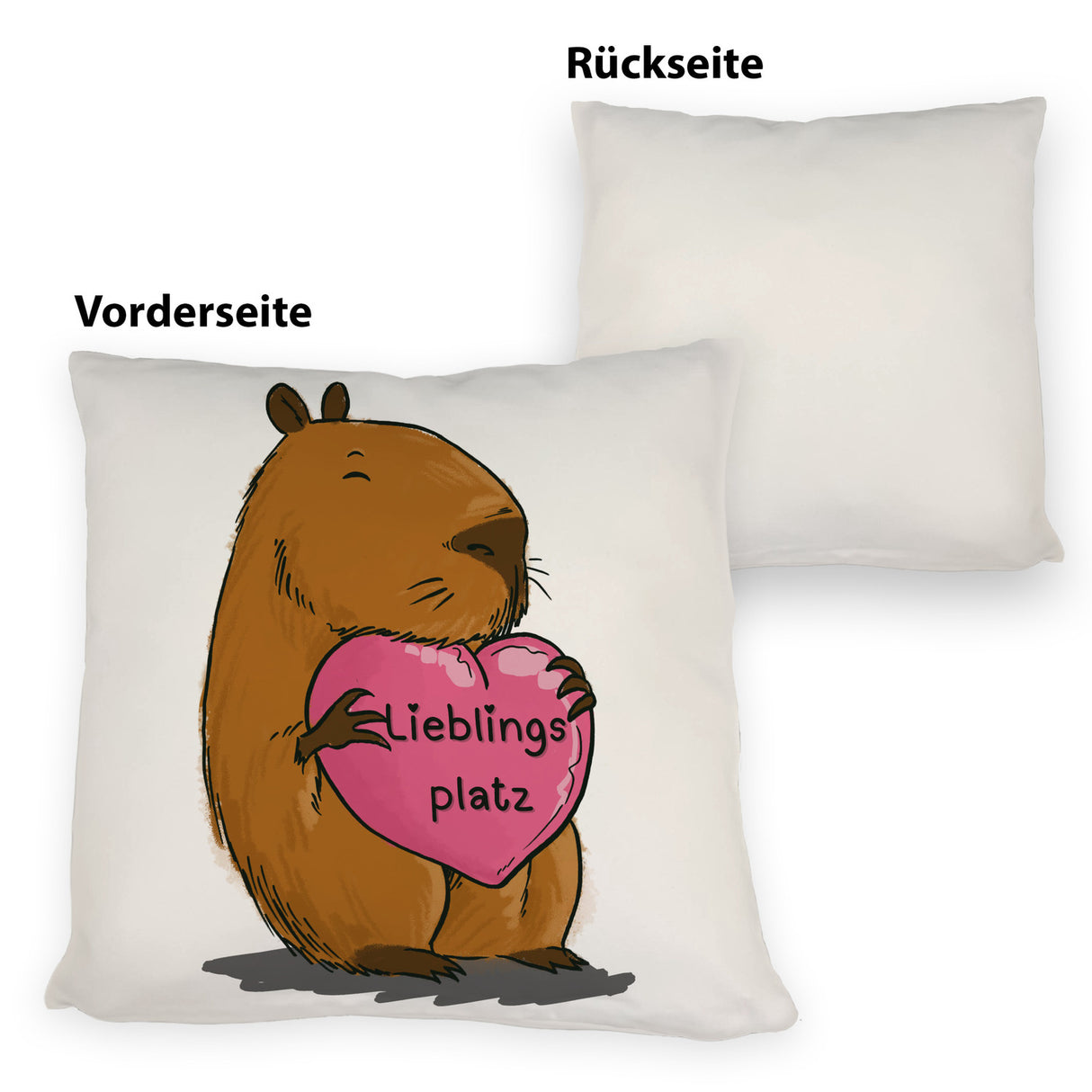 Lieblingsplatz Kissen mit einem Capybara für Freunde zum Geburtstag
