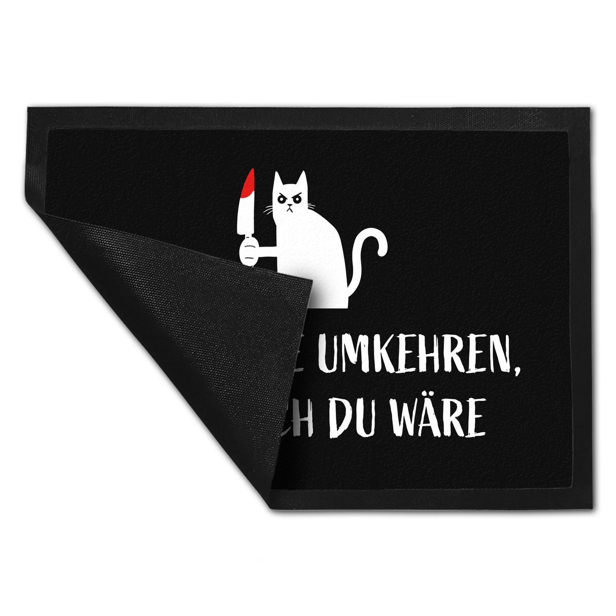 Böse Katze Fußmatte in 35x50 cm mit Spruch Ich würde umkehren
