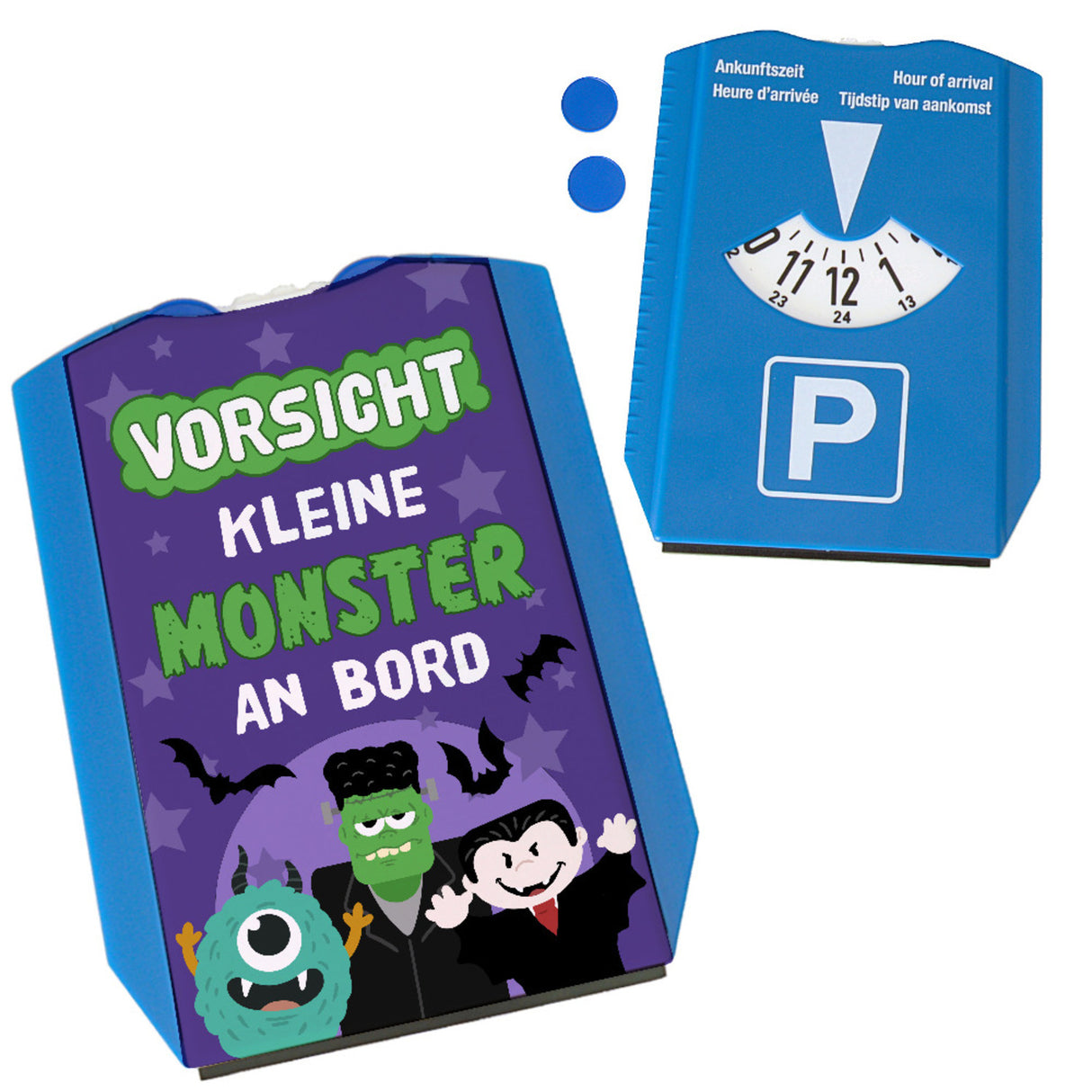 Monster Parkscheibe mit Spruch Vorsicht Kleine Monster an Bord