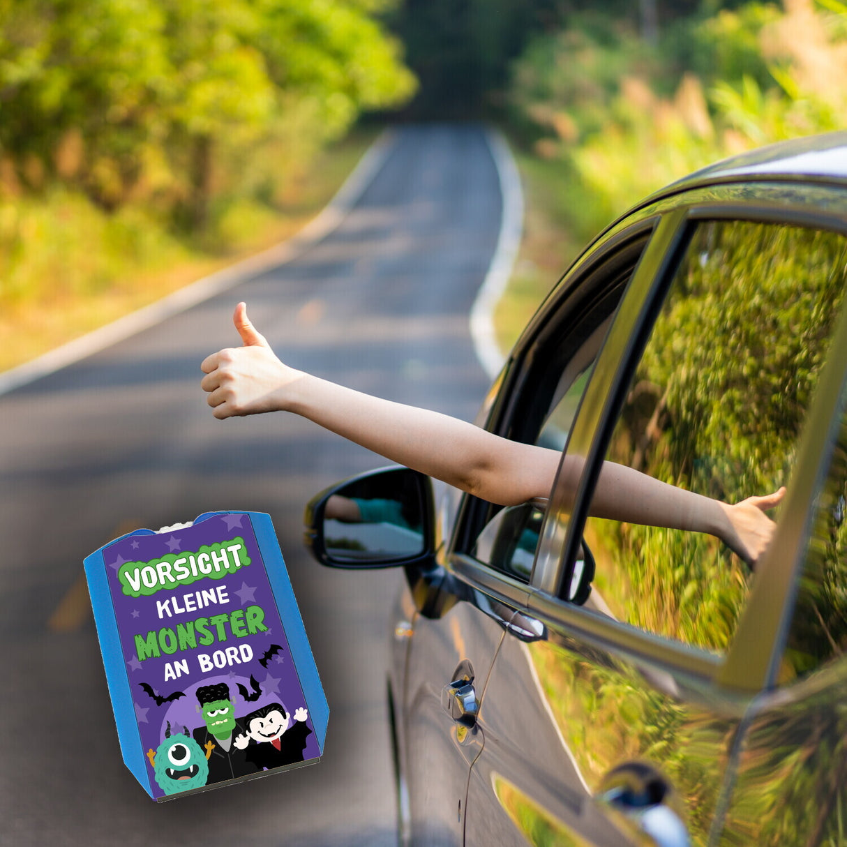 Monster Parkscheibe mit Spruch Vorsicht Kleine Monster an Bord
