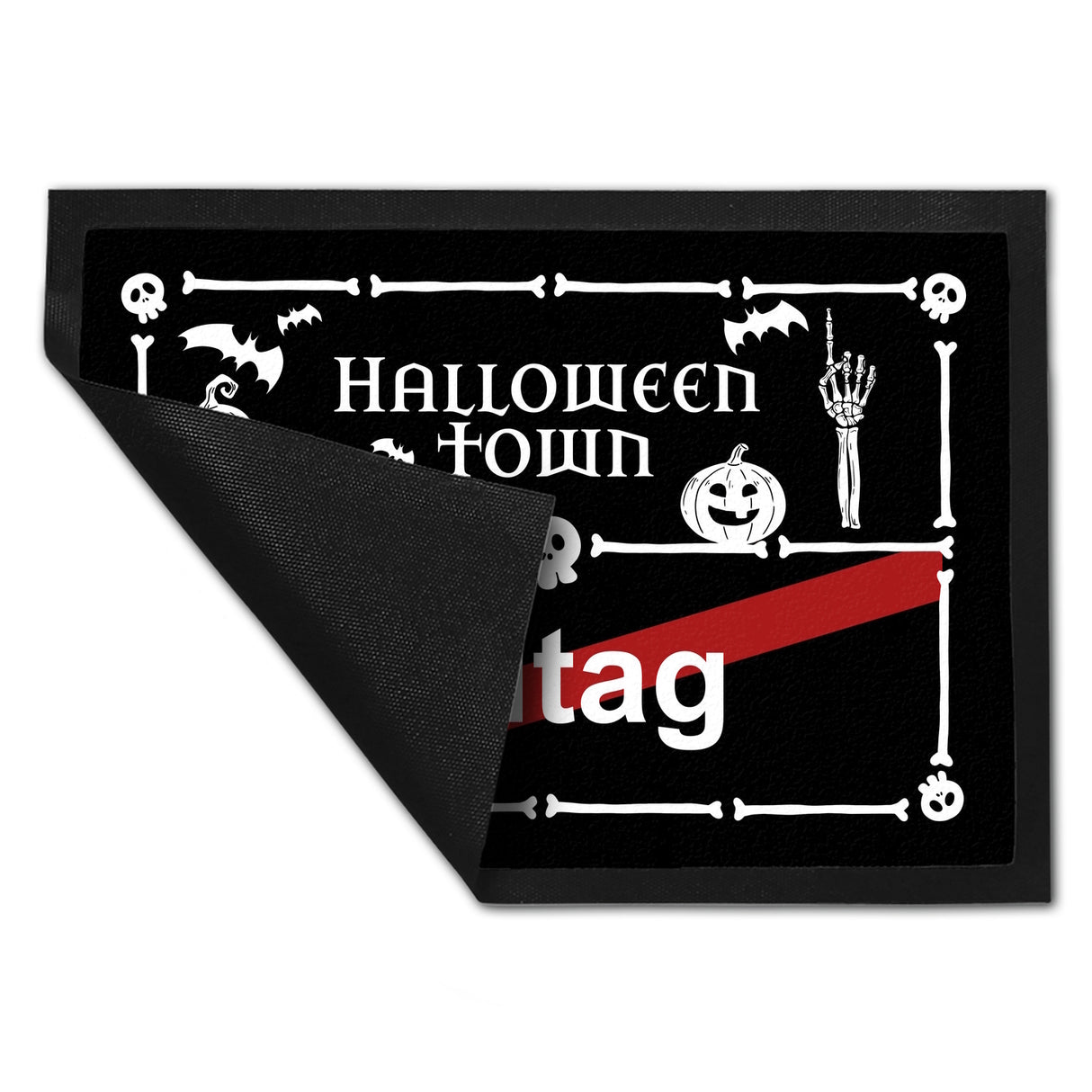 Halloween Town Fußmatte in 35x50 cm mit Straßenschild-Motiv