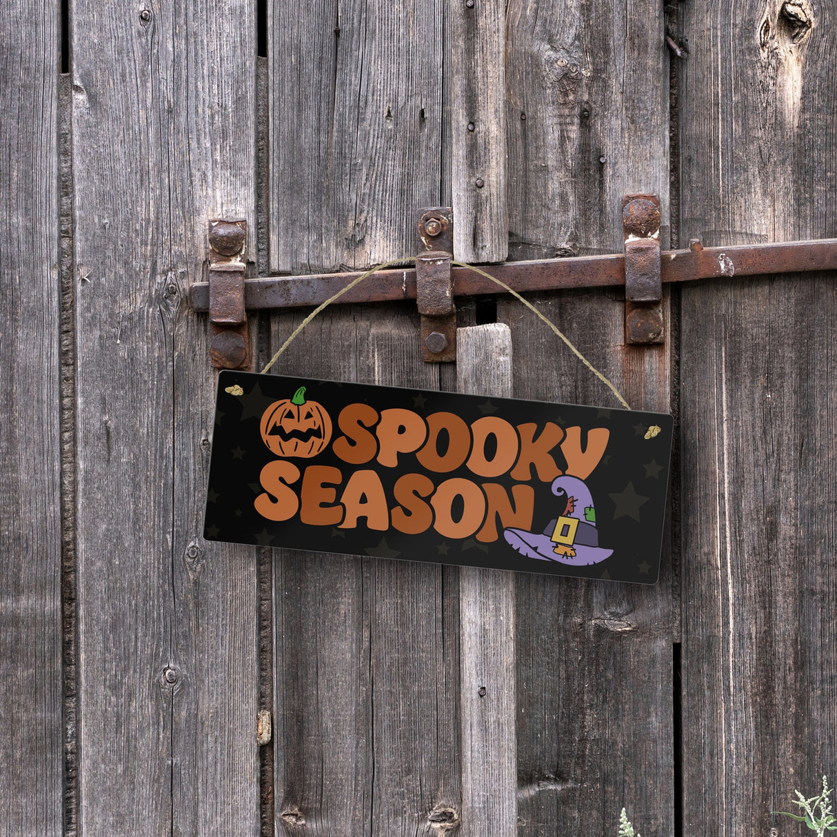 Herbst Halloween Metallschild mit Spruch Spooky Season