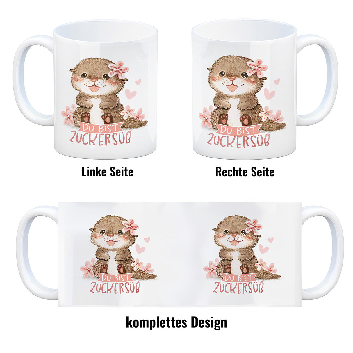 Otter Baby Kaffeebecher mit Spruch Du bist zuckersüß