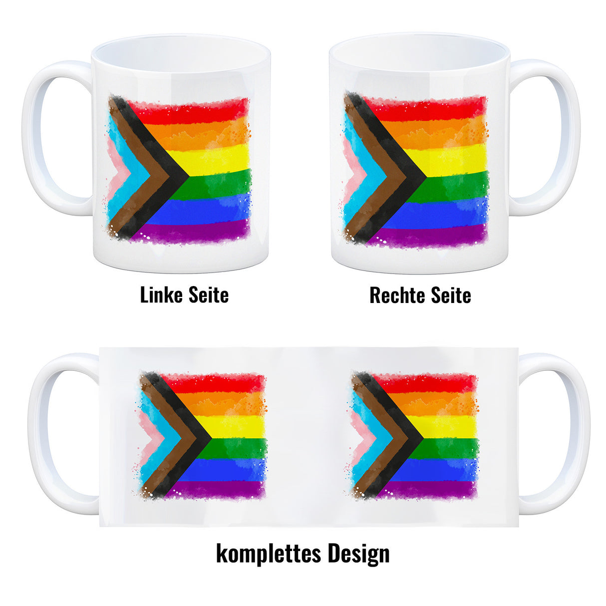 Progress-Pride-Flagge Kaffeebecher