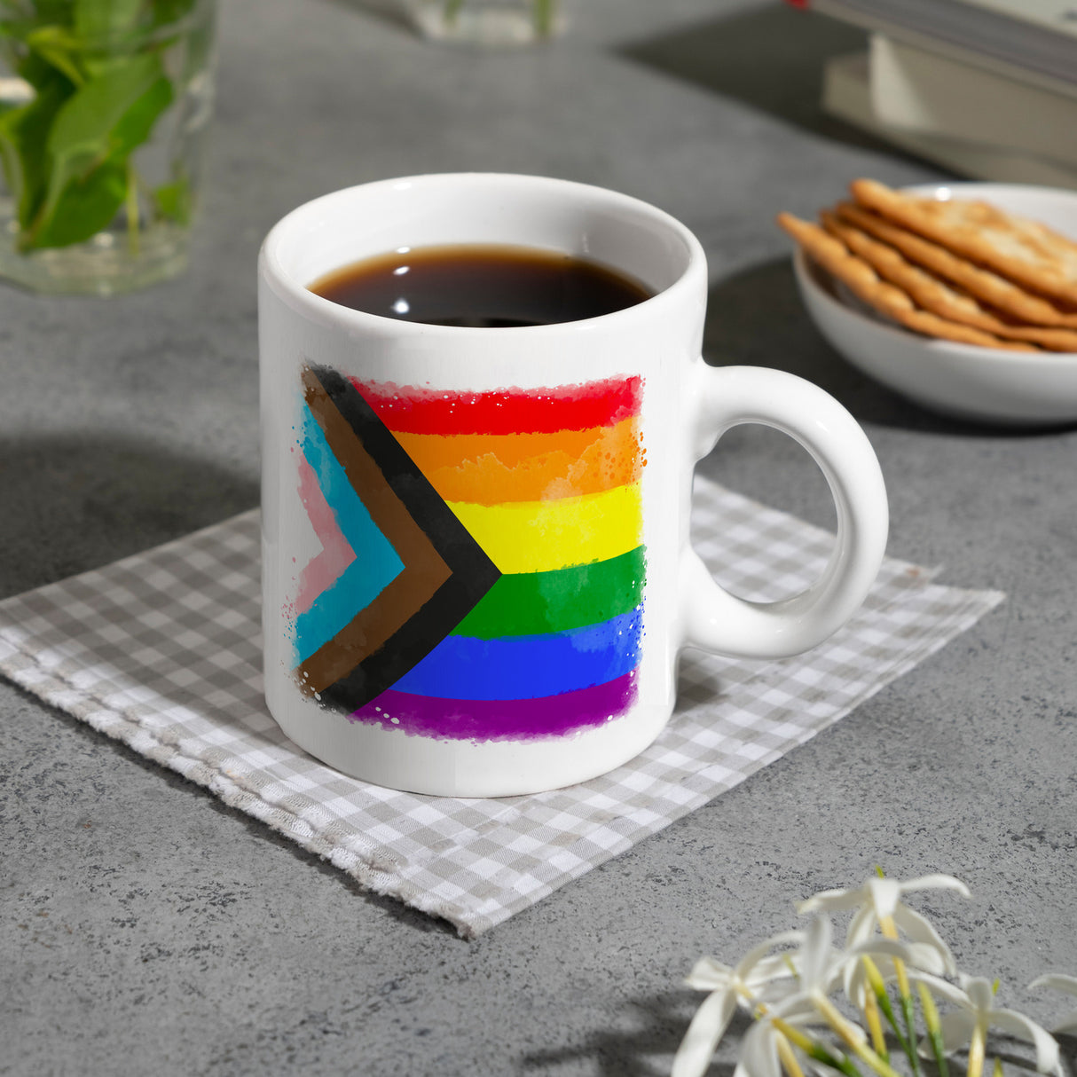 Progress-Pride-Flagge Kaffeebecher