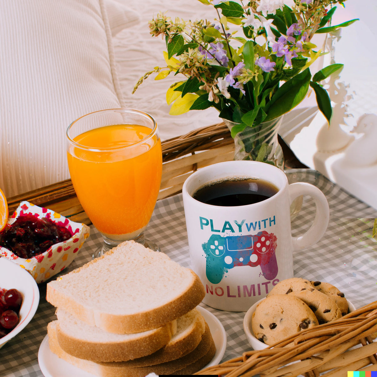 Game Controller Kaffeebecher mit Spruch Play with no limits