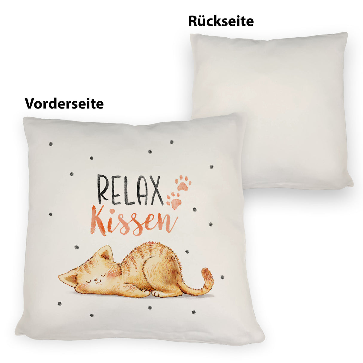 Relaxte Katze Kissen mit Spruch Relax Kissen