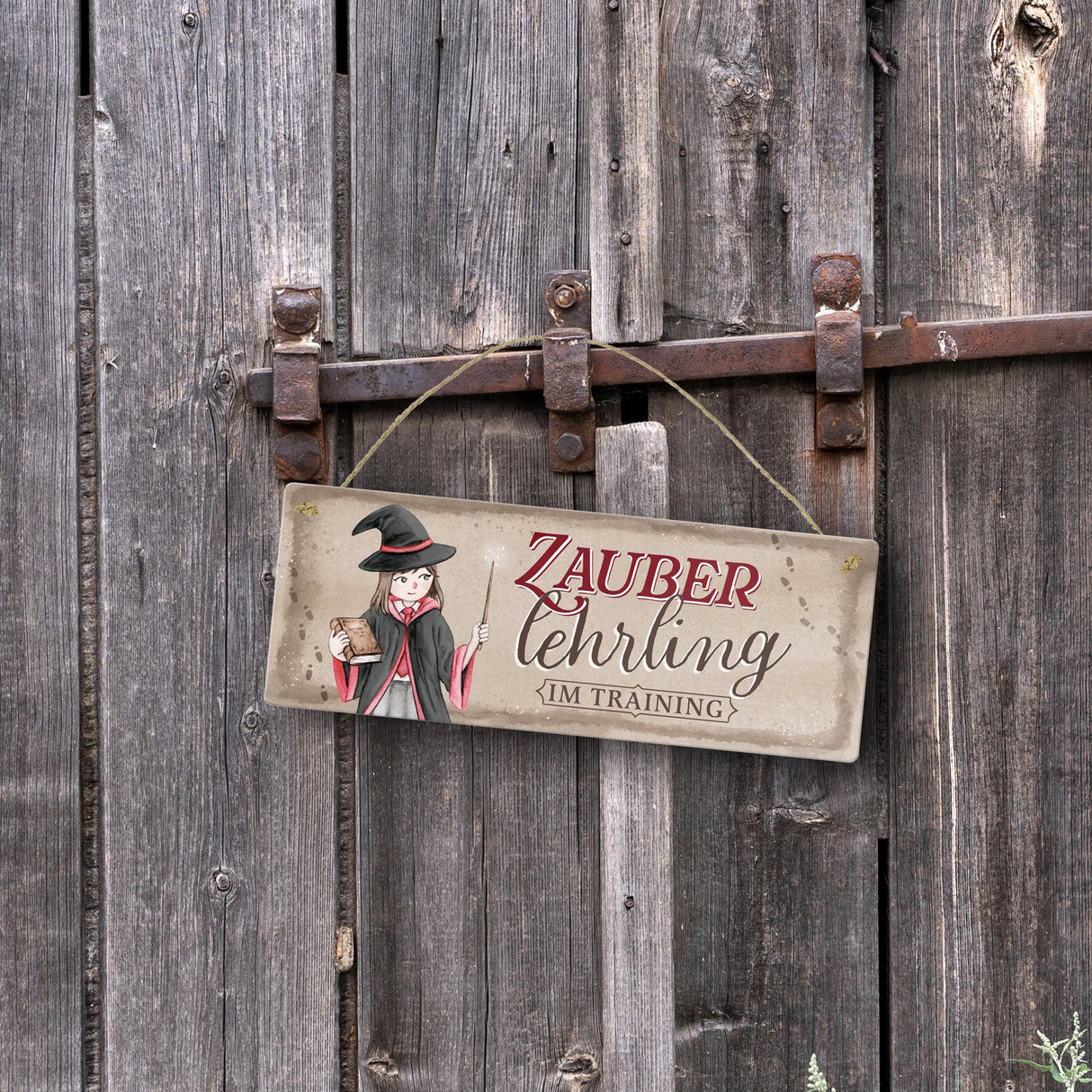 Zauberlehrling im Training Metallschild mit Zauberschülerin