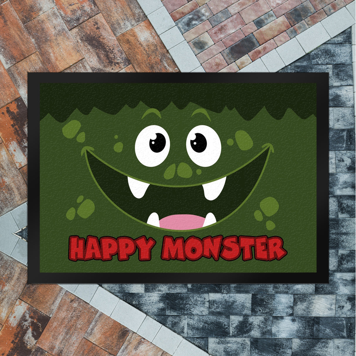 Happy Monster Fußmatte in 35x50 cm mit verrücktem Gesicht