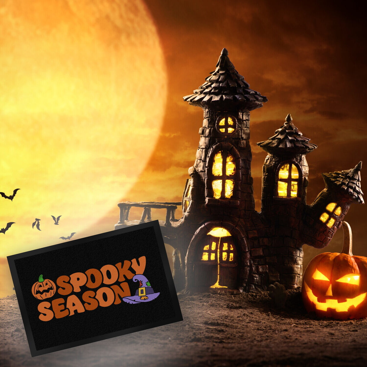 Spooky Season Herbst Fußmatte in 35x50 cm mit Halloween Motiven