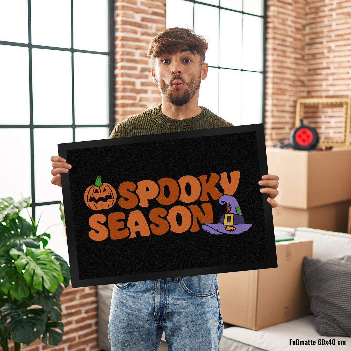 Spooky Season Herbst Fußmatte in 35x50 cm mit Halloween Motiven