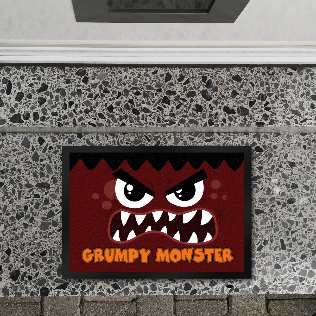 Grumpy Monster Fußmatte in 35x50 cm mit gruseligem Gesicht