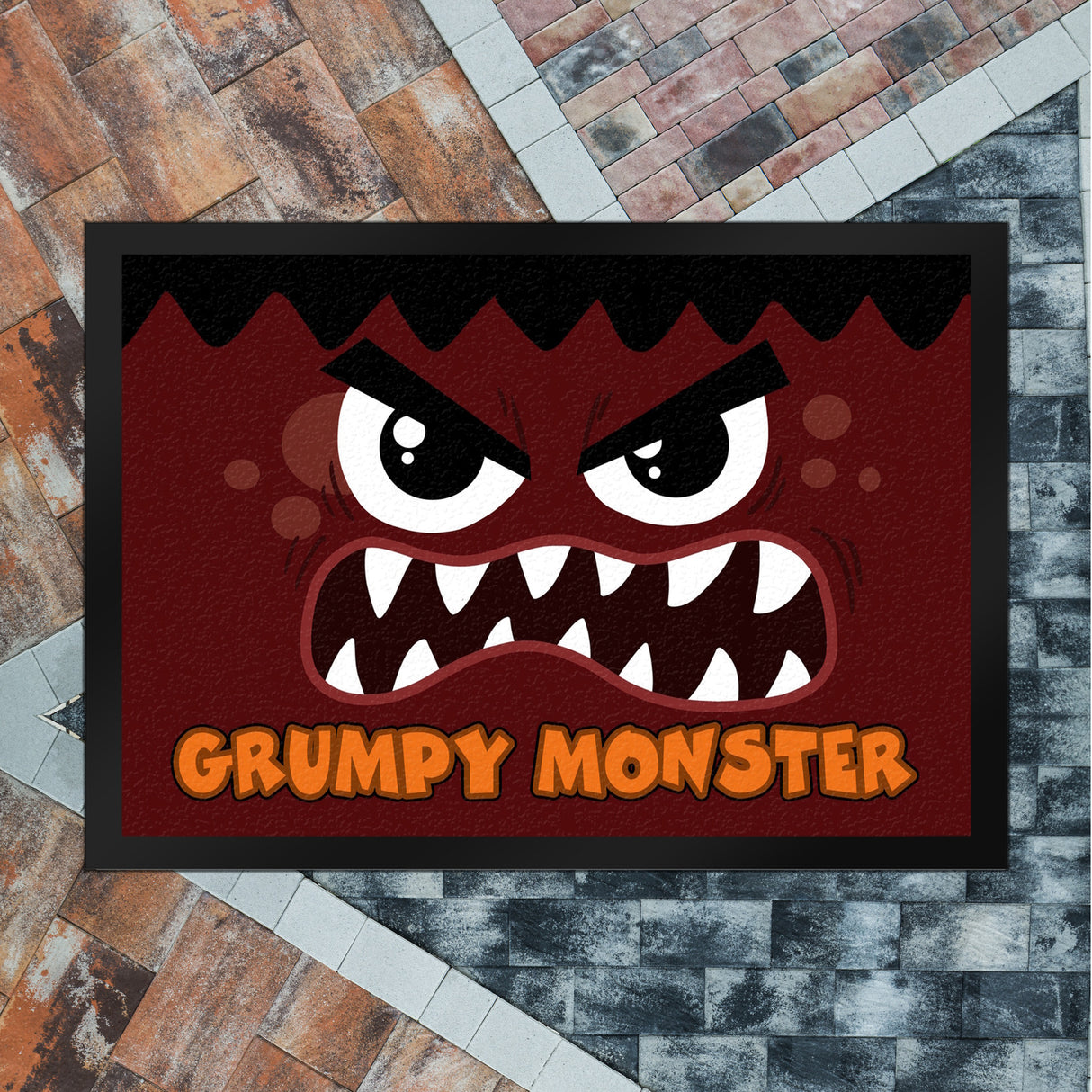 Grumpy Monster Fußmatte in 35x50 cm mit gruseligem Gesicht