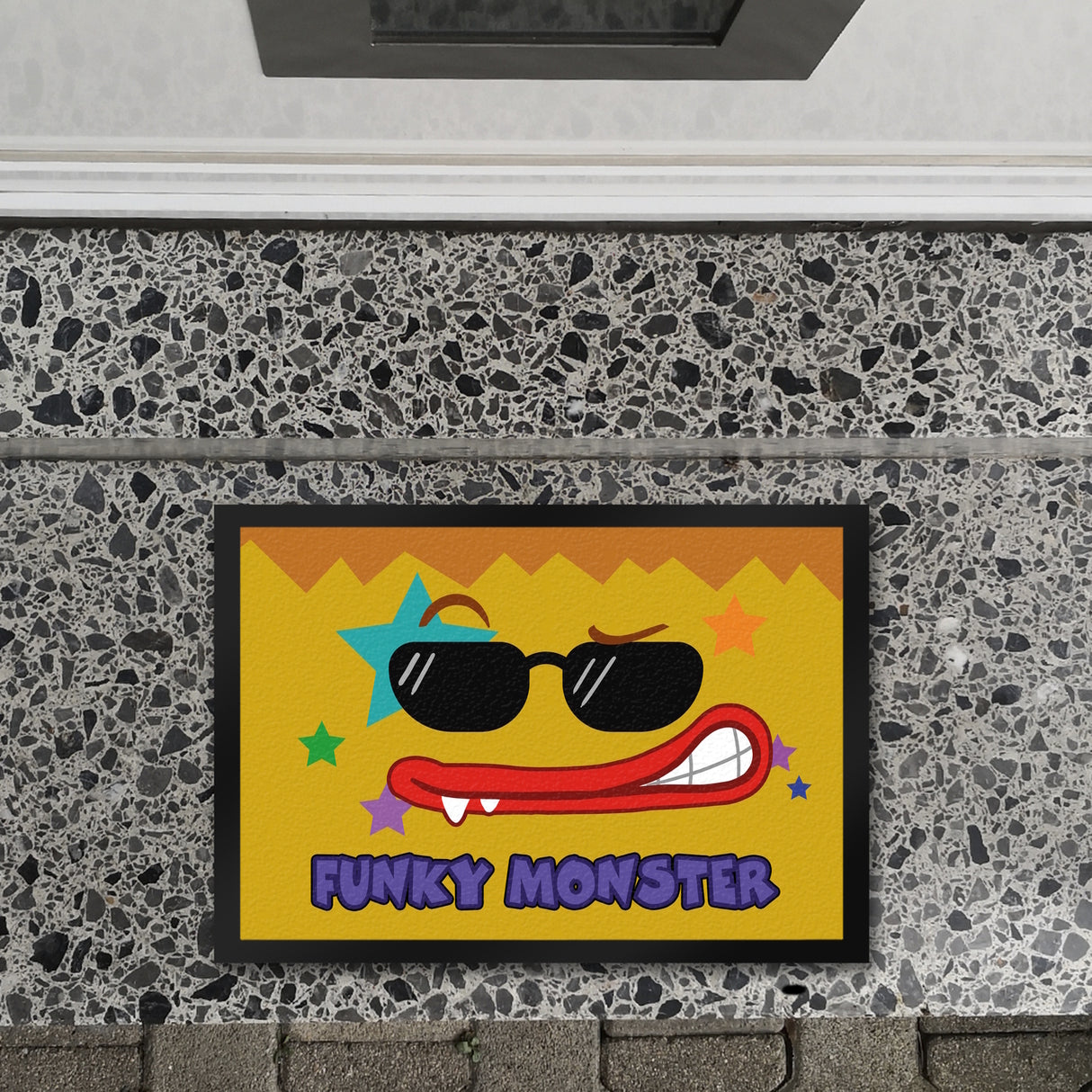 Funky Monster Fußmatte in 35x50 cm mit coolem Gesicht