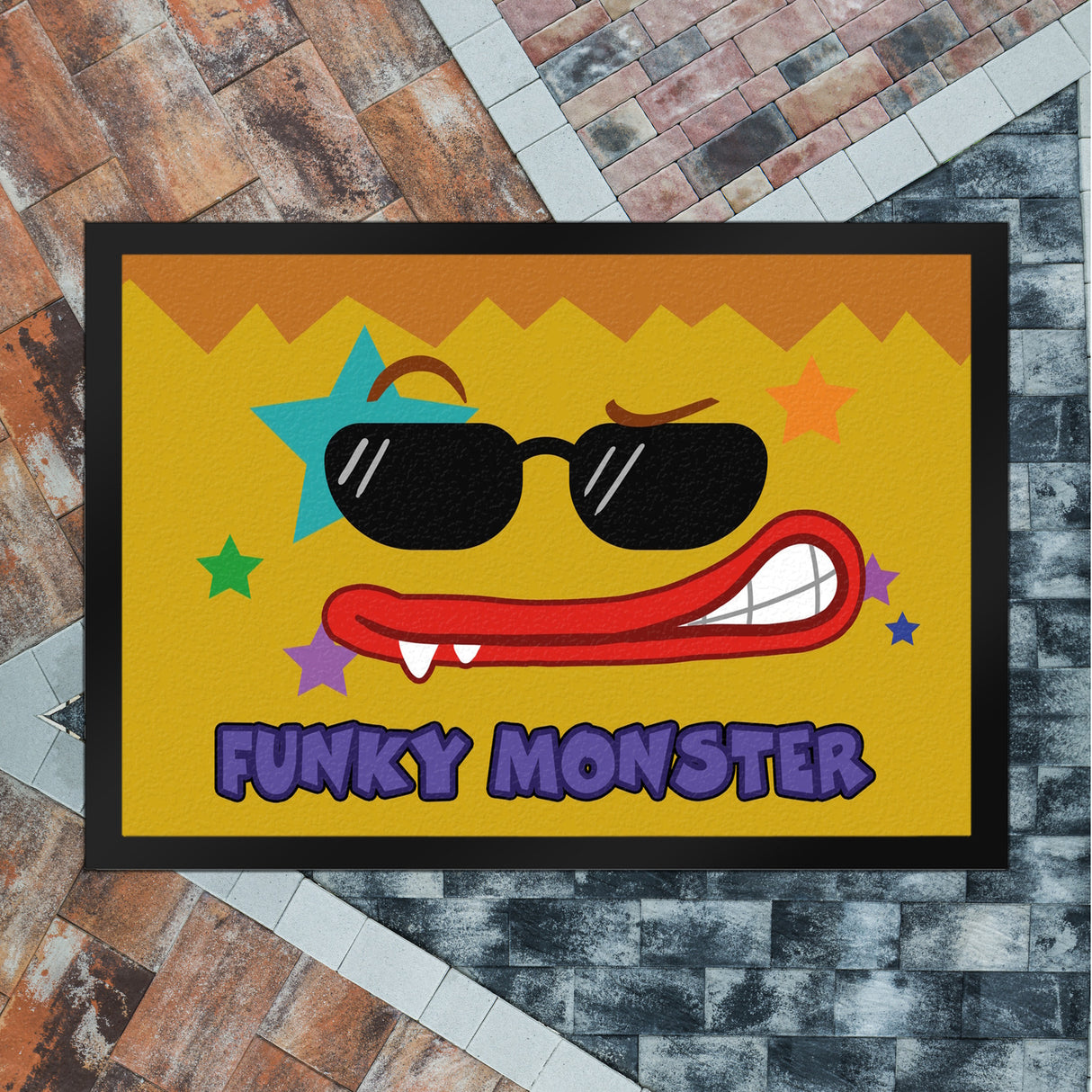 Funky Monster Fußmatte in 35x50 cm mit coolem Gesicht