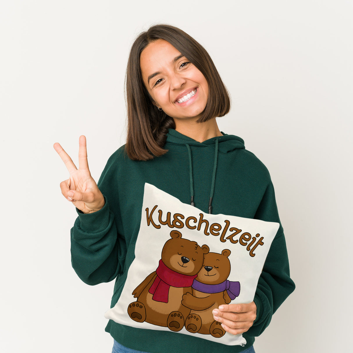 Kuschelzeit Kissen mit niedlichem Bärenpärchen