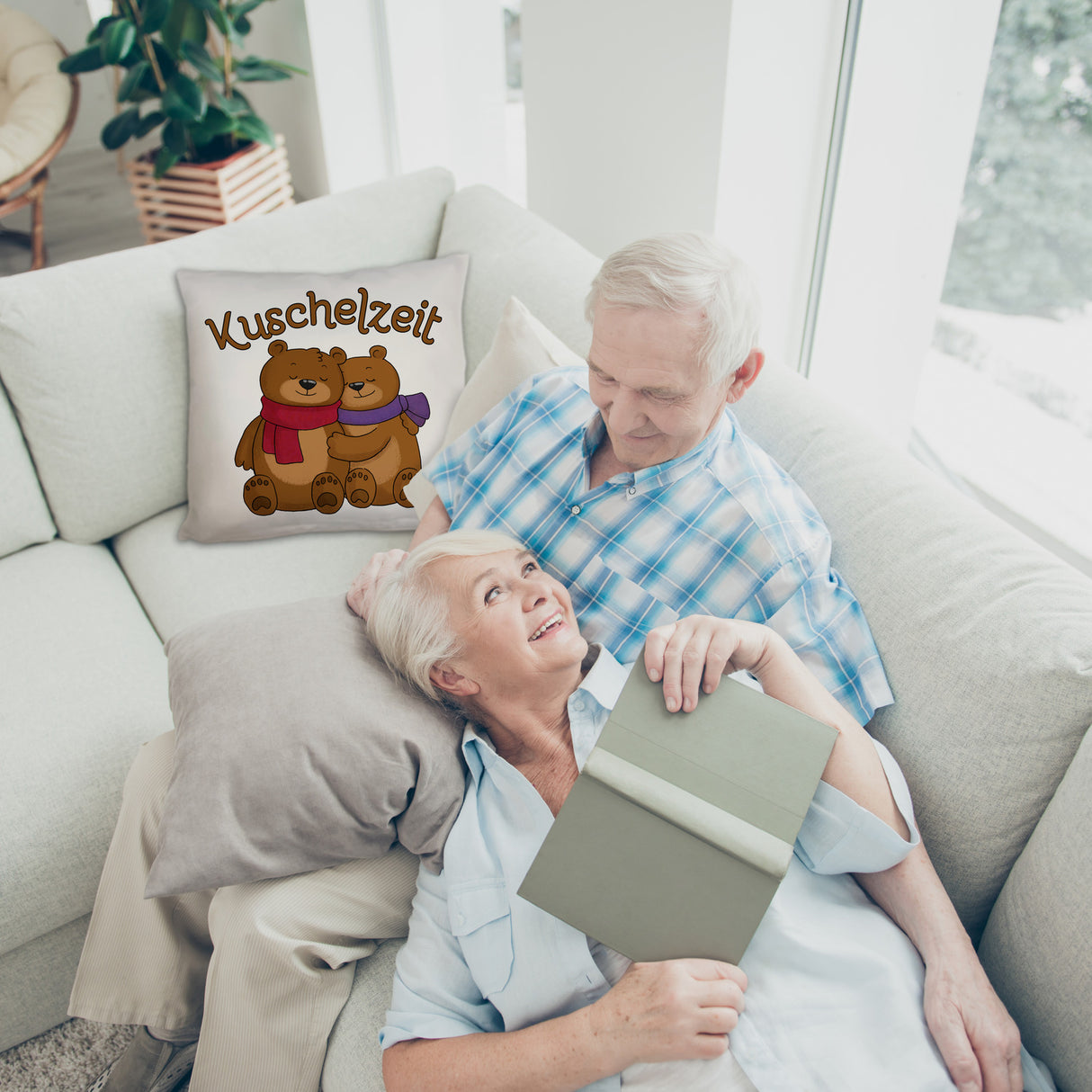 Kuschelzeit Kissen mit niedlichem Bärenpärchen