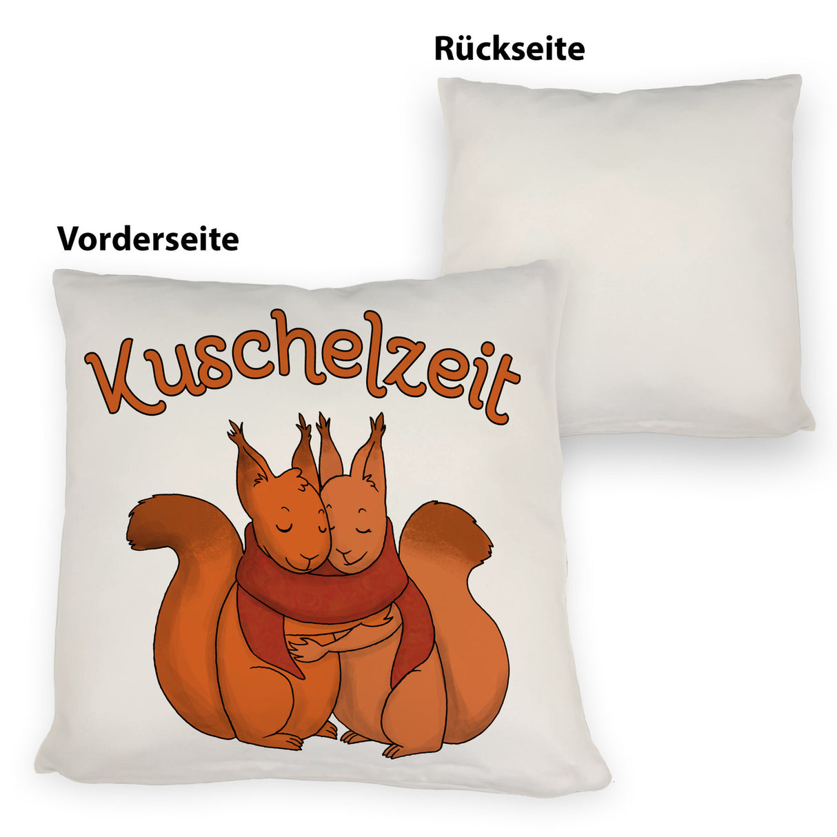 Kuschelzeit Kissen mit niedlichem Eichhörnchenpärchen