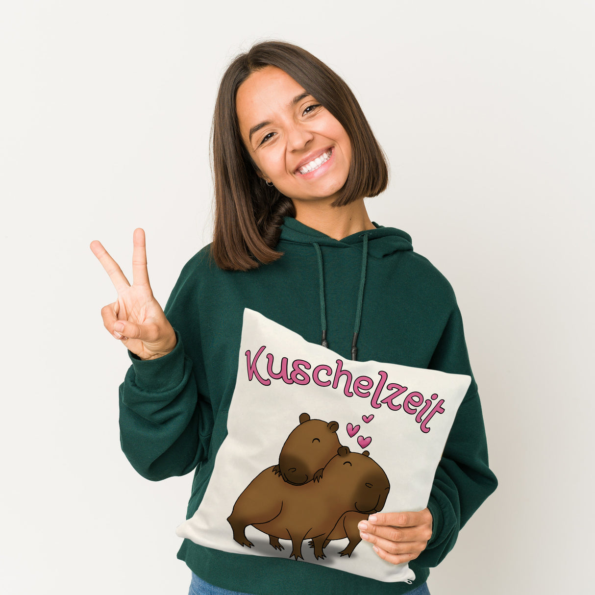Kuschelzeit Kissen mit niedlichem Capybarapärchen
