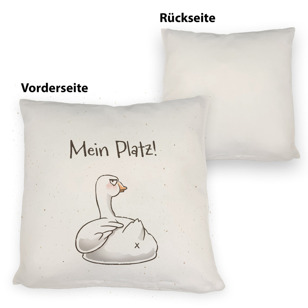 Gilbert die Gans Kissen mit Spruch Mein Platz