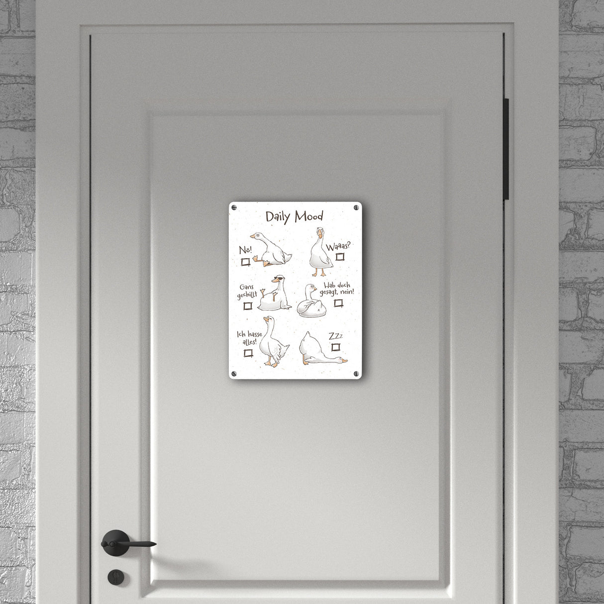 Gilbert die Gans Metallschild in 15x20 cm mit Spruch Daily Mood