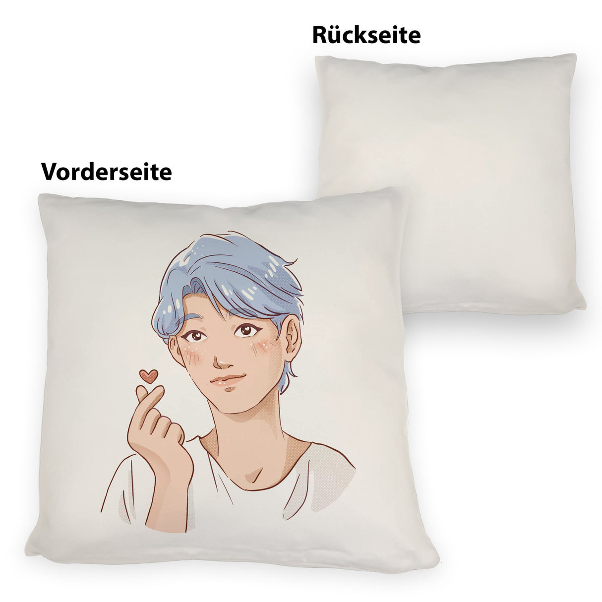 K-Pop Kissen mit Manga Charakter in Farbe