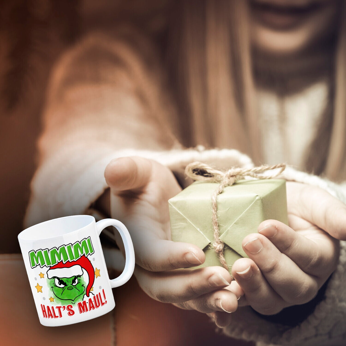 Mimimi Weihnachtsmuffel Kaffeebecher mit Spruch Halt's Maul