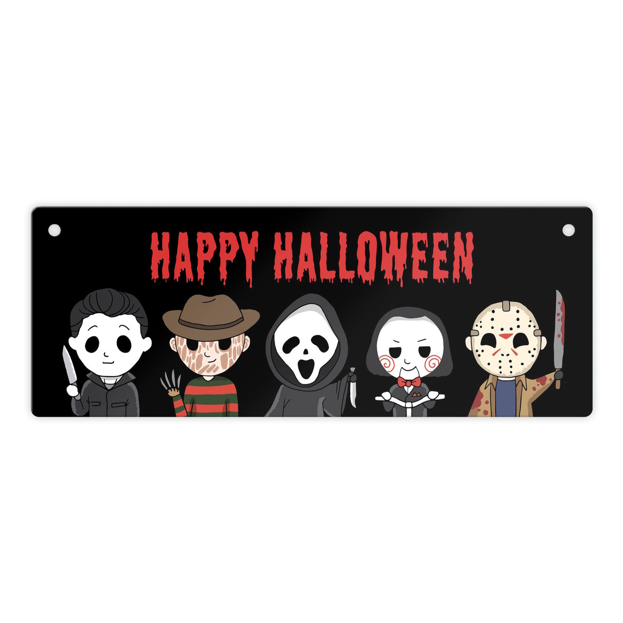Happy Halloween Metallschild mit Serienkiller Motiv