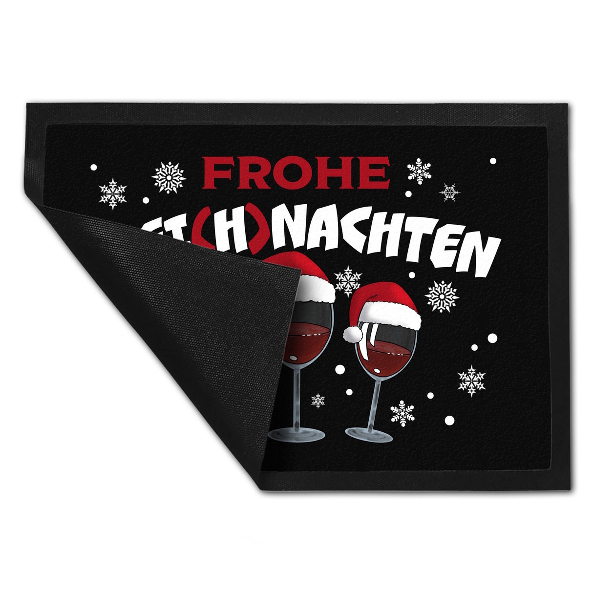 Frohe Wei(h)nachten Wein Fußmatte in 35x50 cm