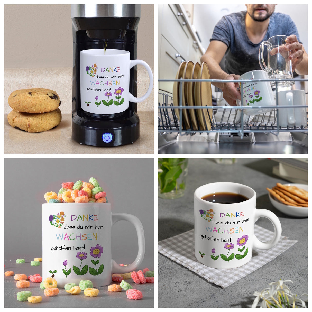 Danke dass du mir beim Wachsen geholfen hast Kaffeebecher