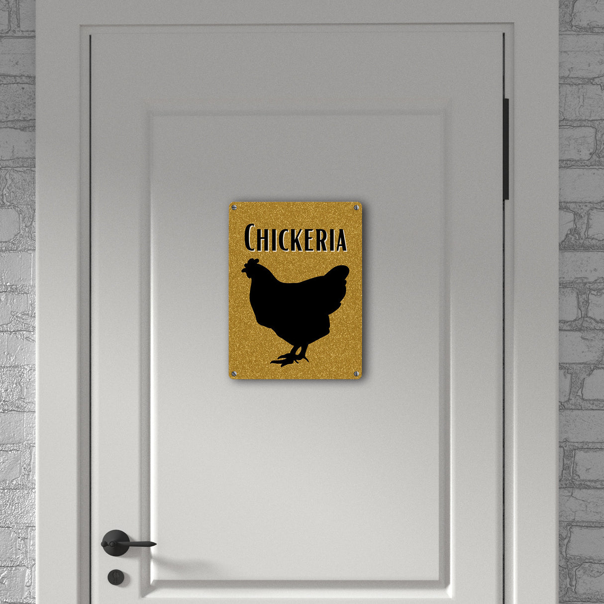 Chickeria Huhn Metallschild in 15x20 cm