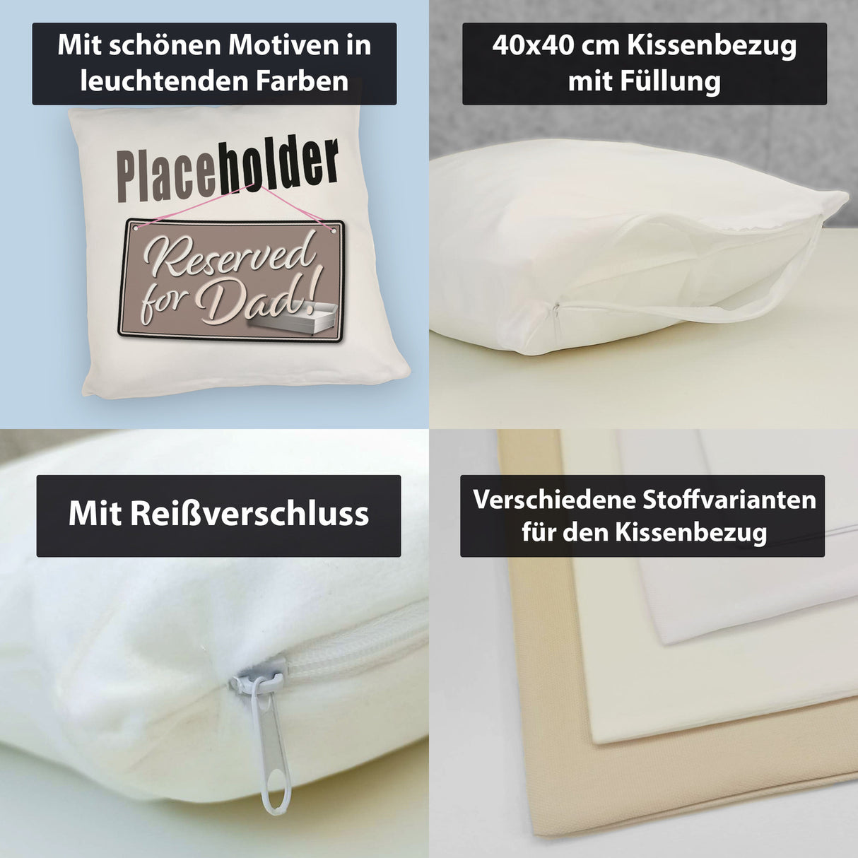 Reserved for Dad! Placeholder Kissen für den Vater