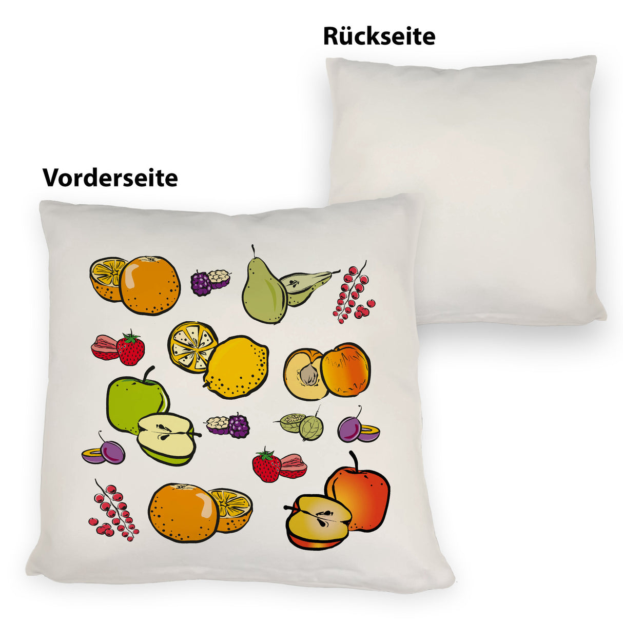 Früchte Kissen mit farbenprächtigen Obstsorten