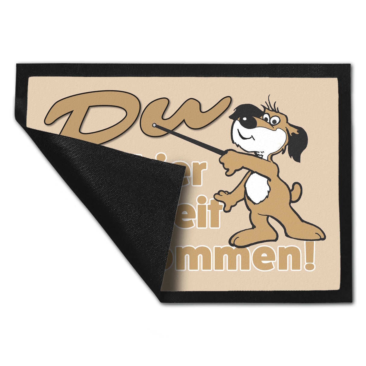 Du bist hier jederzeit willkommen Fußmatte mit freundlichem Hund